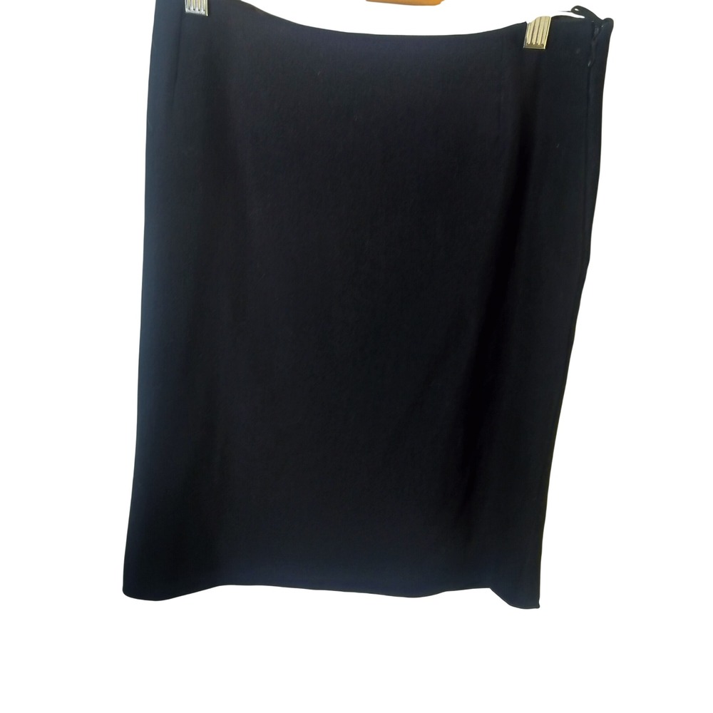 Gianni Versace Couture Black Wool Pencil Skirt Medusa Lining IT 42 Made in Italy